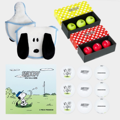 스누피 캐릭터 골프 종합선물세트(퍼터커버1+네온레드공3+네온옐로우공3+화이트공9)